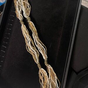 Chic Gold and Cream Beaded Necklace